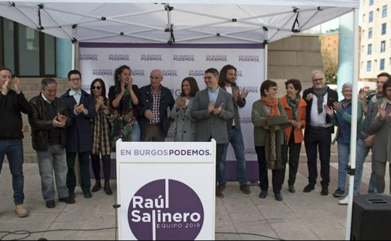 Presentación de la candidatura de Podemos al Ayuntamiento de Burgos en abril de 2019.