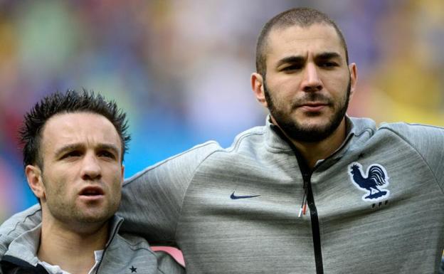 Mathieu Valbuena y Karim Benzema, en una imagen de 2014. 