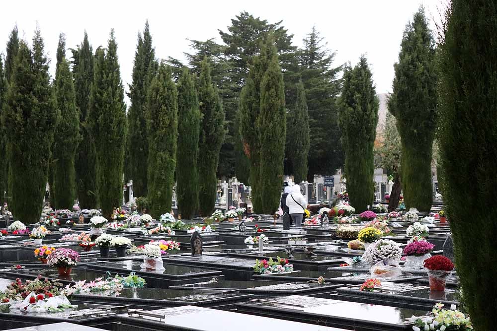 Fotos: La lluvia está marcando las visitas al cementerio de Burgos