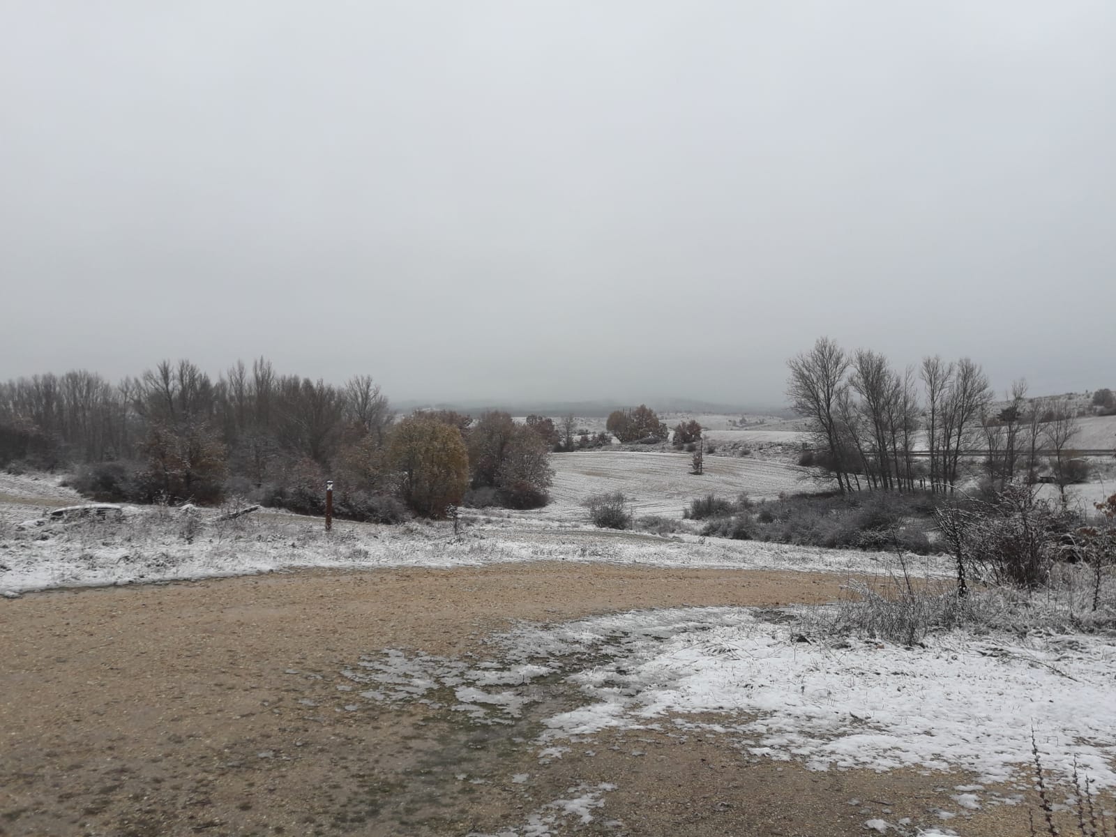 Nieve en el pueblo burgalés de La Gallega. 