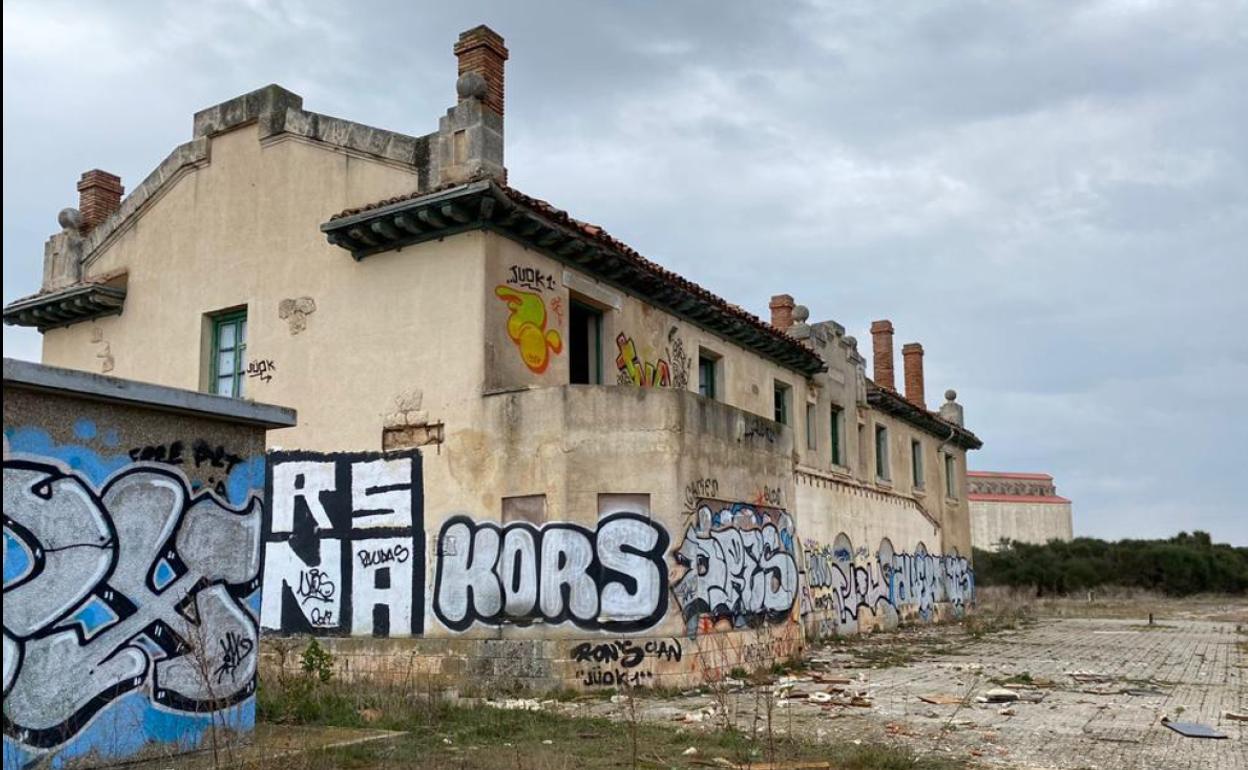 Estado de la estación de tren de Lerma antes del derrumbre. 