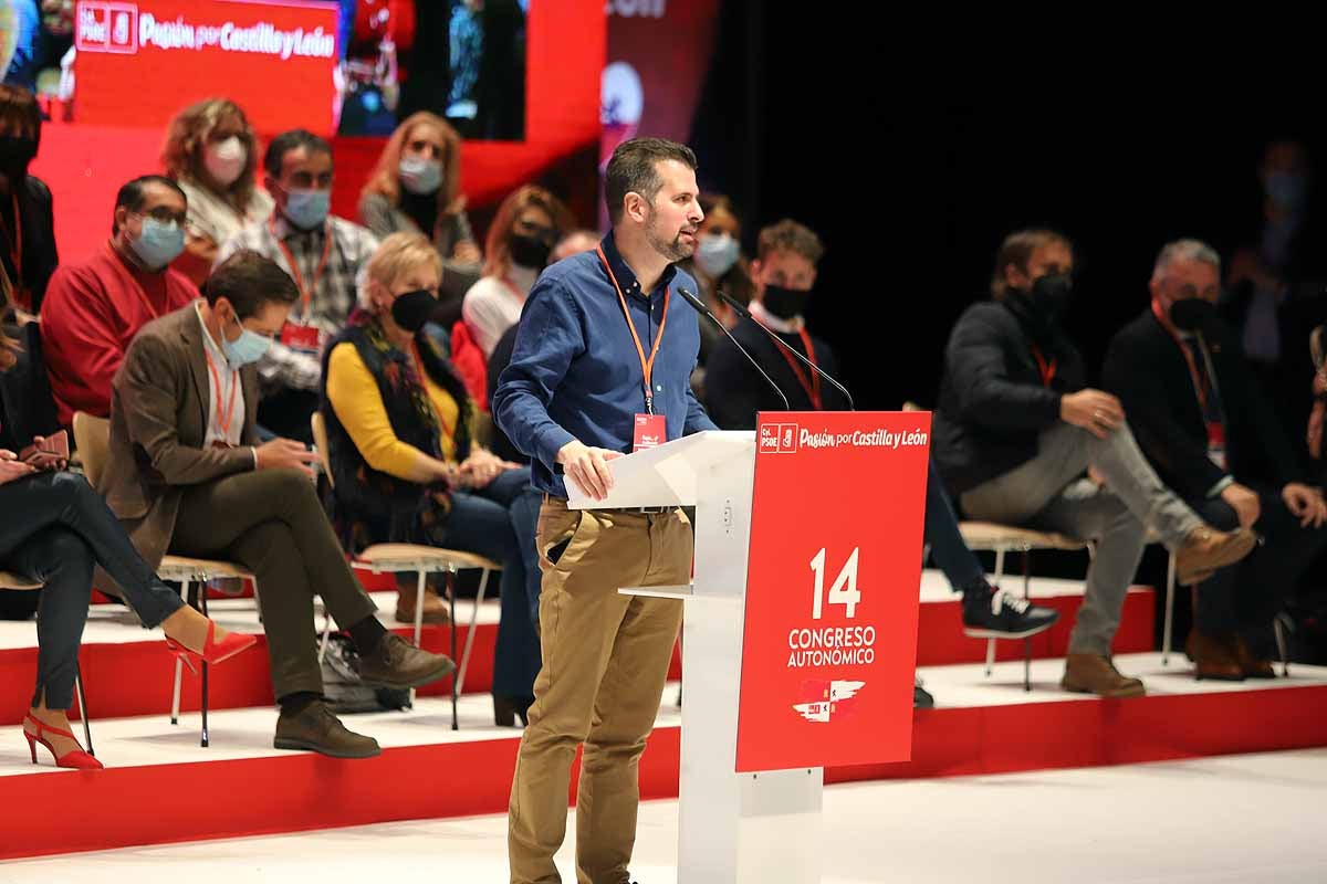 Luis Tudanca y Pedro Sánchez en el Congreso Autonómico del PSOE de Castilla y León. 