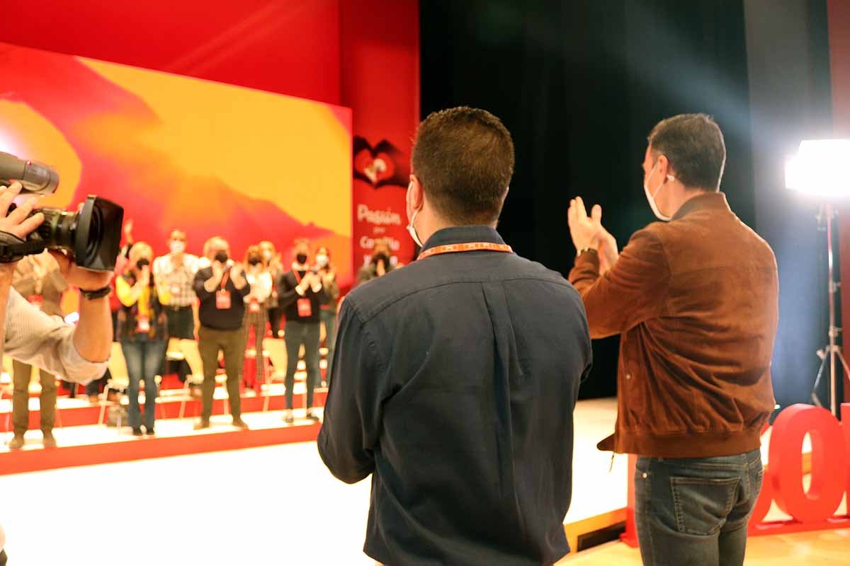 Luis Tudanca y Pedro Sánchez en el Congreso Autonómico del PSOE de Castilla y León. 