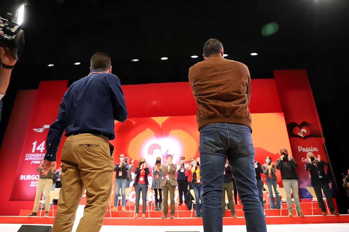 Luis Tudanca y Pedro Sánchez en el Congreso Autonómico del PSOE de Castilla y León. 