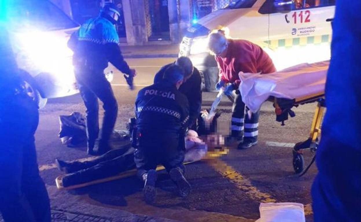 La víctima, en la calle Progreso de Burgos en la noche del 20 de diciembre 