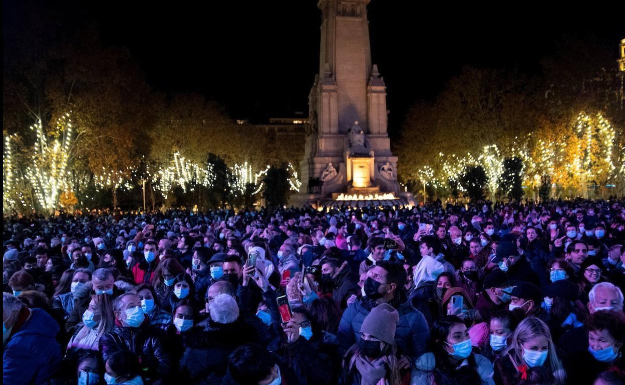 Una multitud en Madrid.