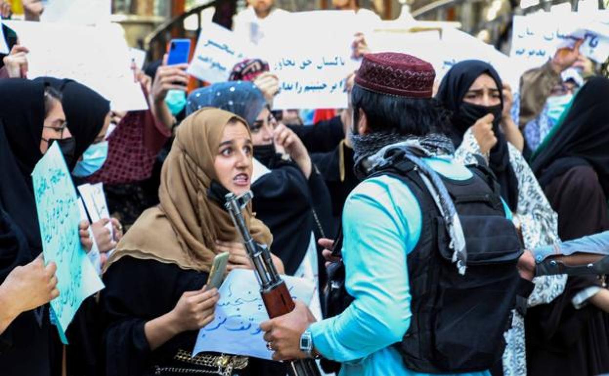 Una manifestación de mujeres afganas. 