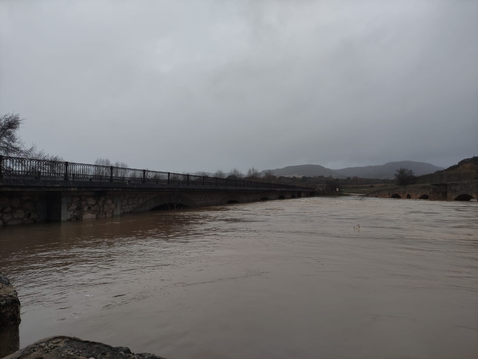 Los ríos del norte de la provincia se desbordan tras las últimas nevadas y lluvias.