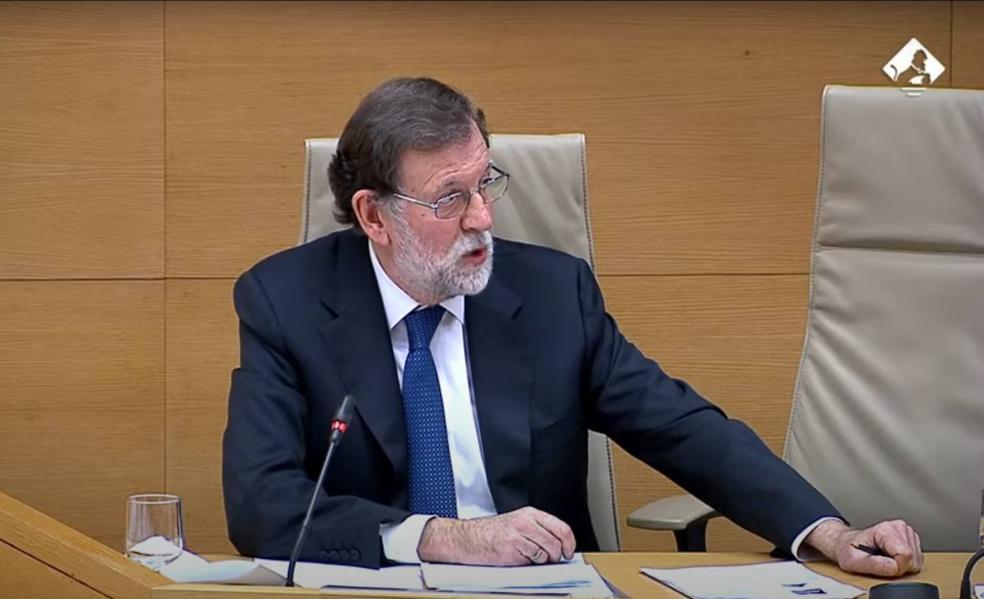 Mariano Rajoy, durante la declaración. 