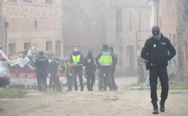 Registros en La Parte de la Bureba de la Policía Nacional.