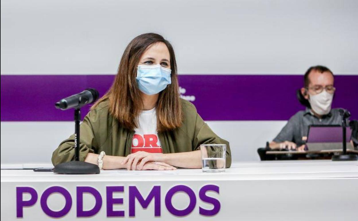 La secretaria general de Podemos, Ione Belarra, este viernes en el Consejo Ciudadano Estatal.