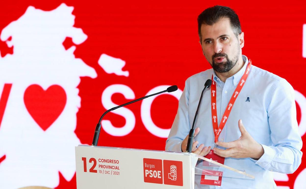 El secretario autonómico del PSOECyl, Luis Tudanca, en Burgos. 