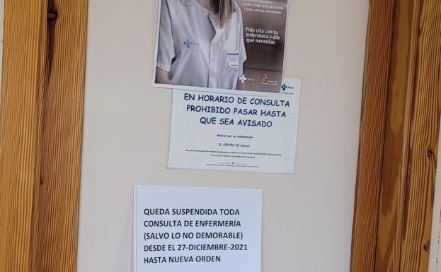 Este otro cartel se ha visto en algunas consultas de enfermería.