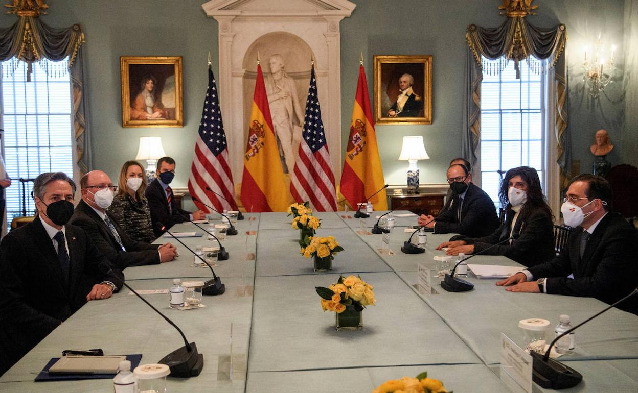 Antony Blinken y José Manuel Albares se reúnen junto a sus equipos este martes en Washington.