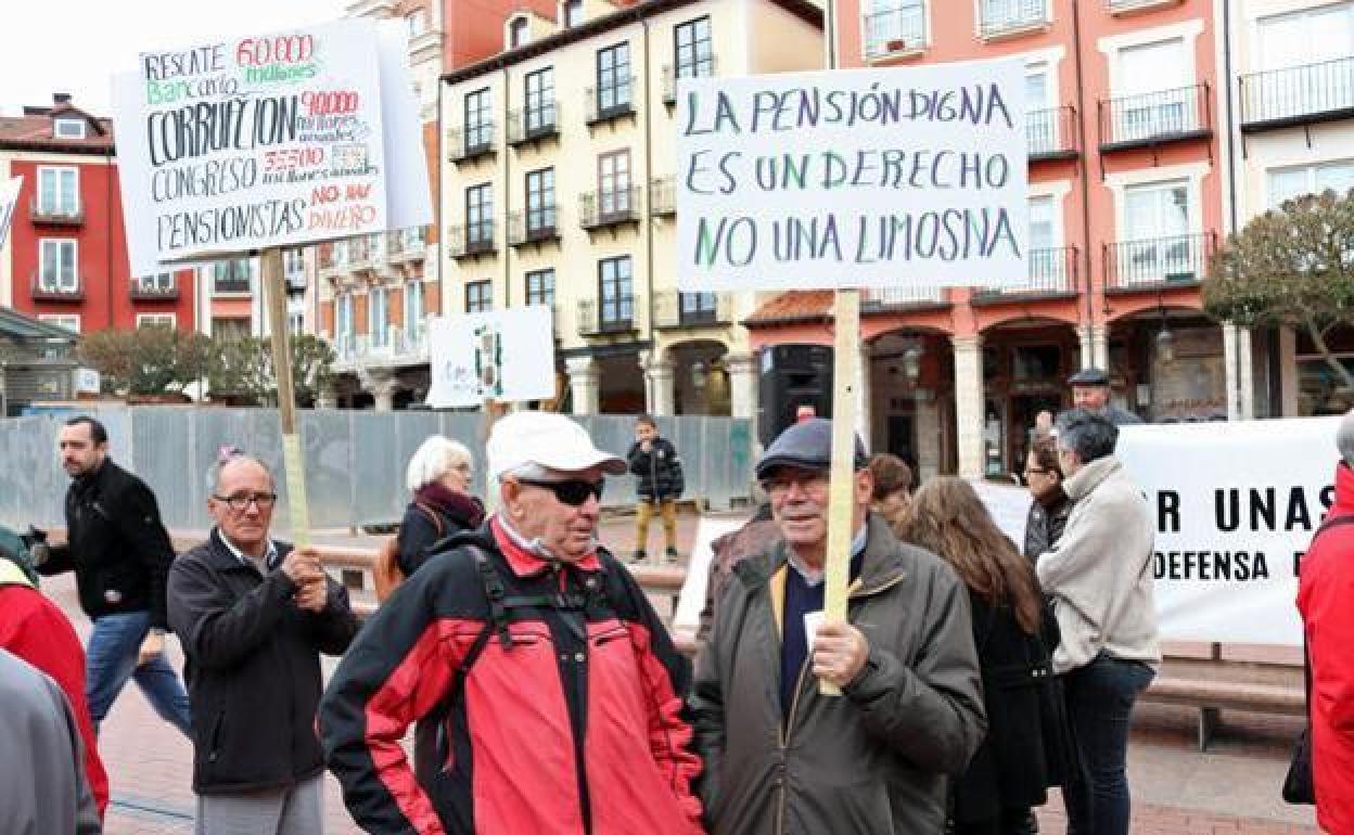 Concentración de los pensionistas en Burgos. 