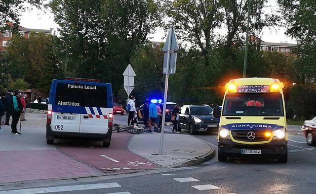 Heridos una conductora y un ciclista en dos accidentes en Burgos