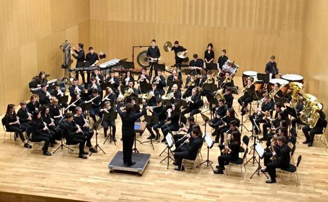 La Banda del Conservatorio 'Rafael Frühbeck' durante un concierto.