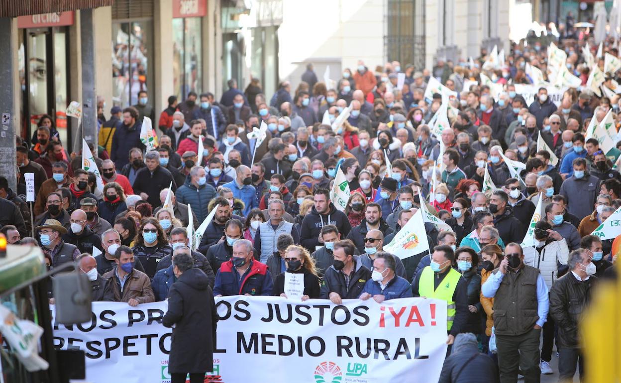 Movilización en Zamora este miércoles. 