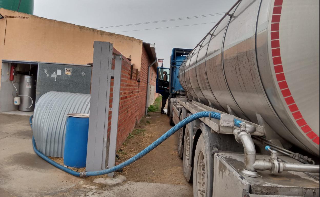 Recogida de leche en una explotación de la región. 