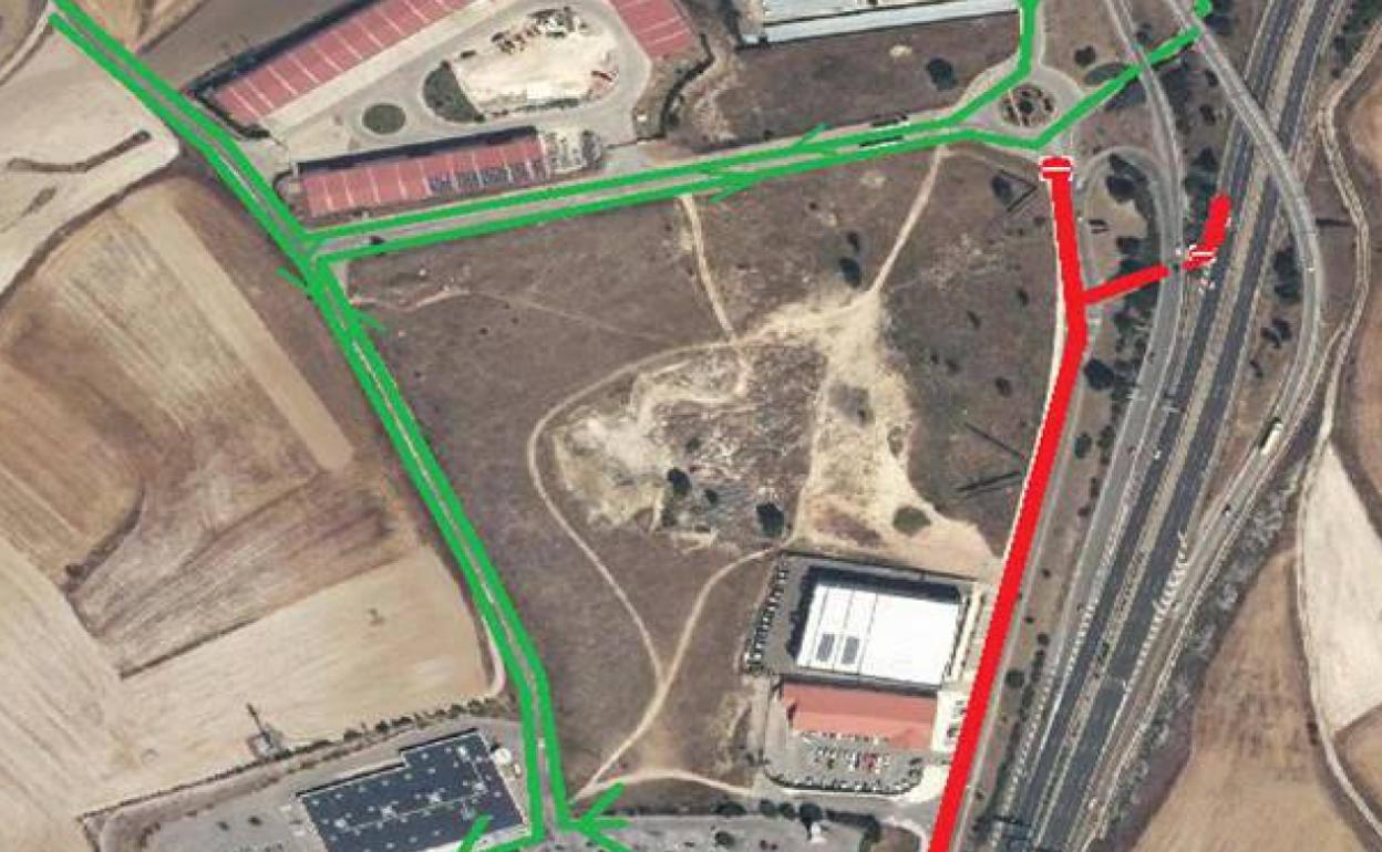 Mapa facilitado por el Ayuntamiento de los cortes previstos para este domingo en Burgos.