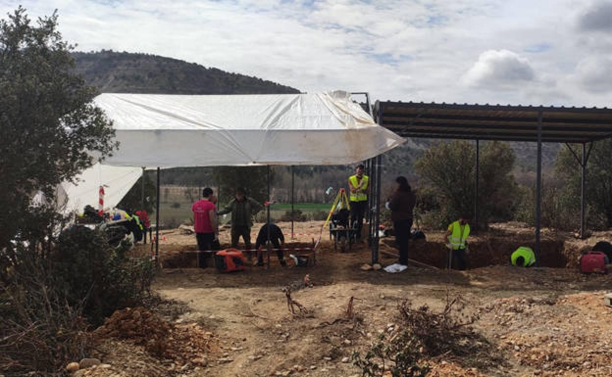 Excavación del yacimiento La Quivilleja de Valparaíso en Hortigüela en la provincia de Burgos.