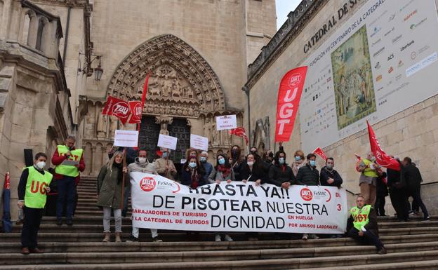 Continúan las protestas de los empleados de la Catedral de Burgos