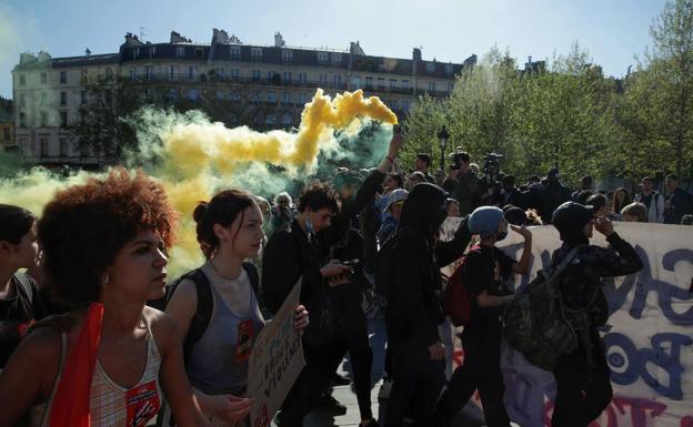 Manifestación contra la extrema derecha en París.