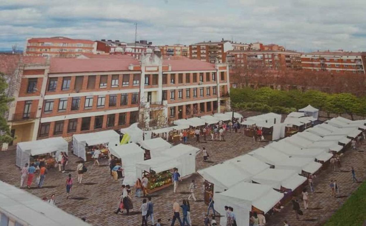 Recreación del mercado del barrio de Santa Catalina. 