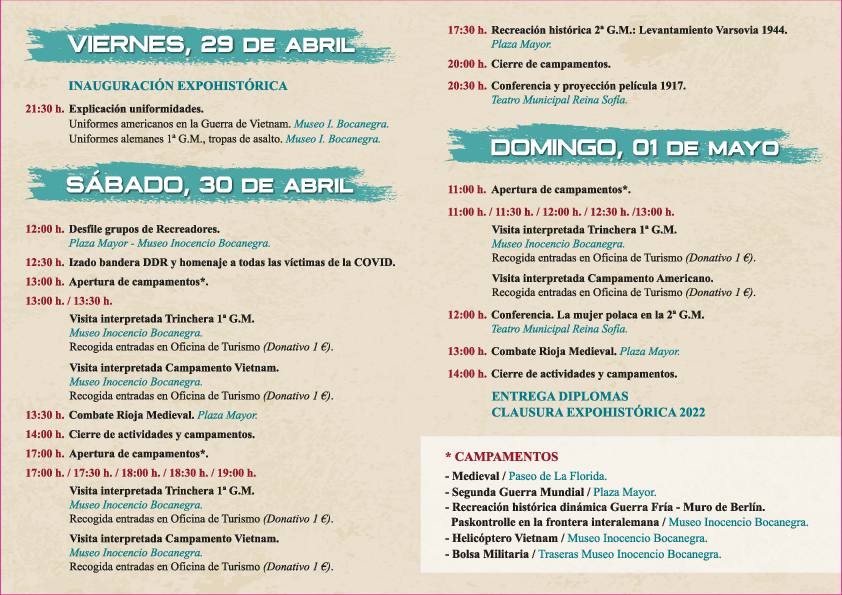 Programa de Expohistórica en Belorado. 