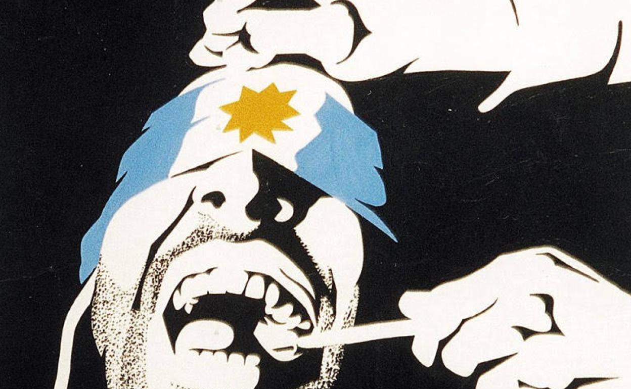 Detalle del cartel de Julio Le Parc para la muestra 'Contra la represión, la tortura y la pena de muerte' (1972). 