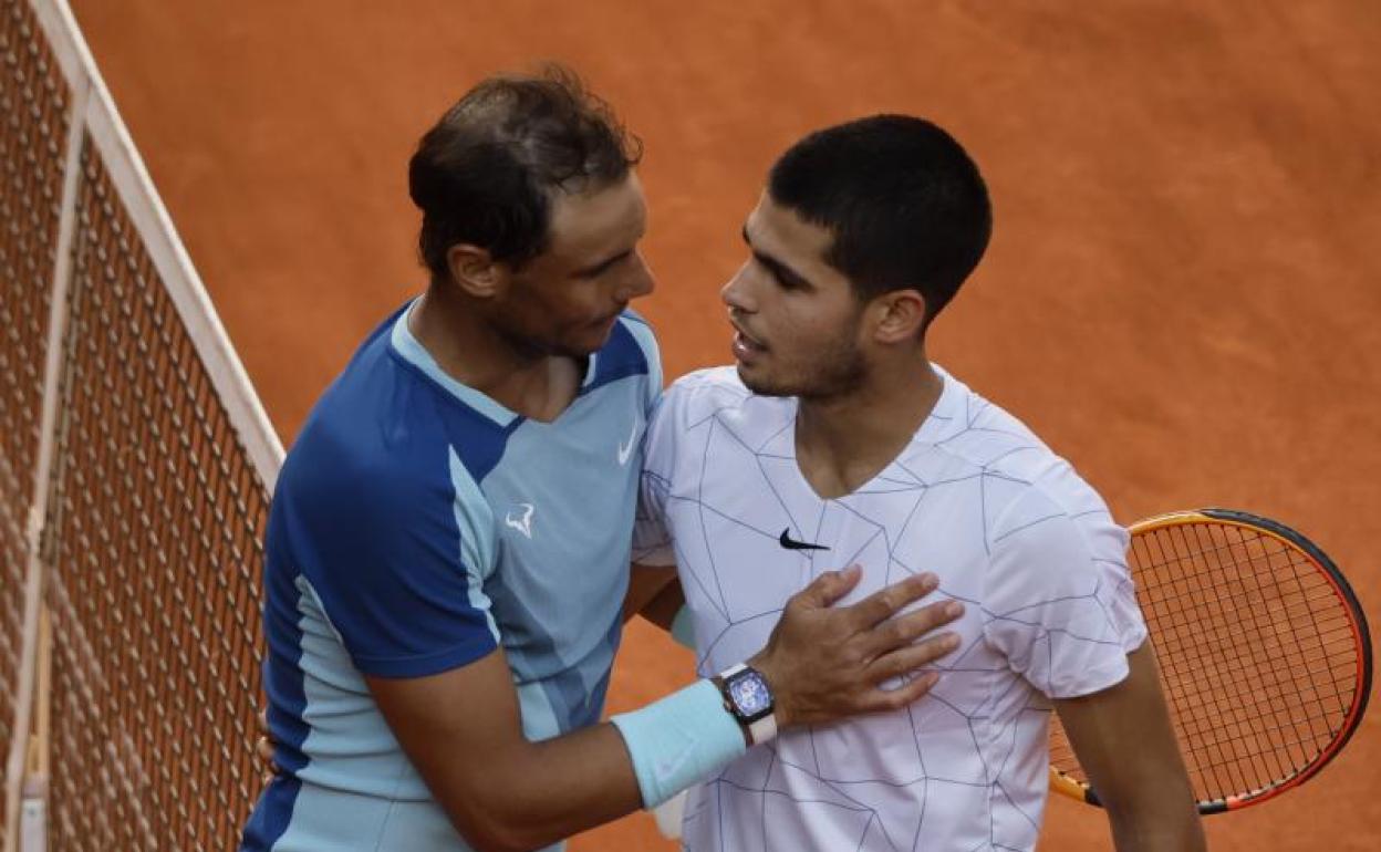 Nadal y Alcaraz, tras el Masters 1.000 de Madrid. 