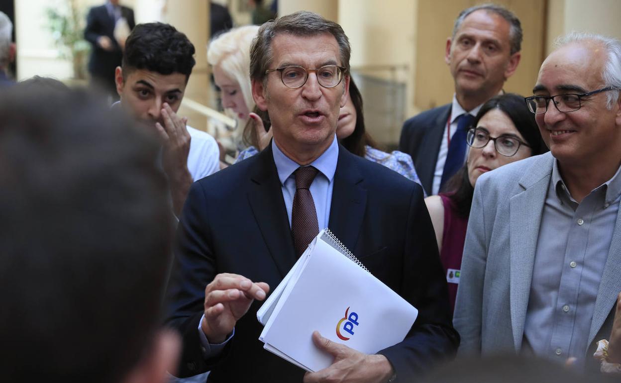 Alberto Núñez Feijóo, este martes en el Senado.