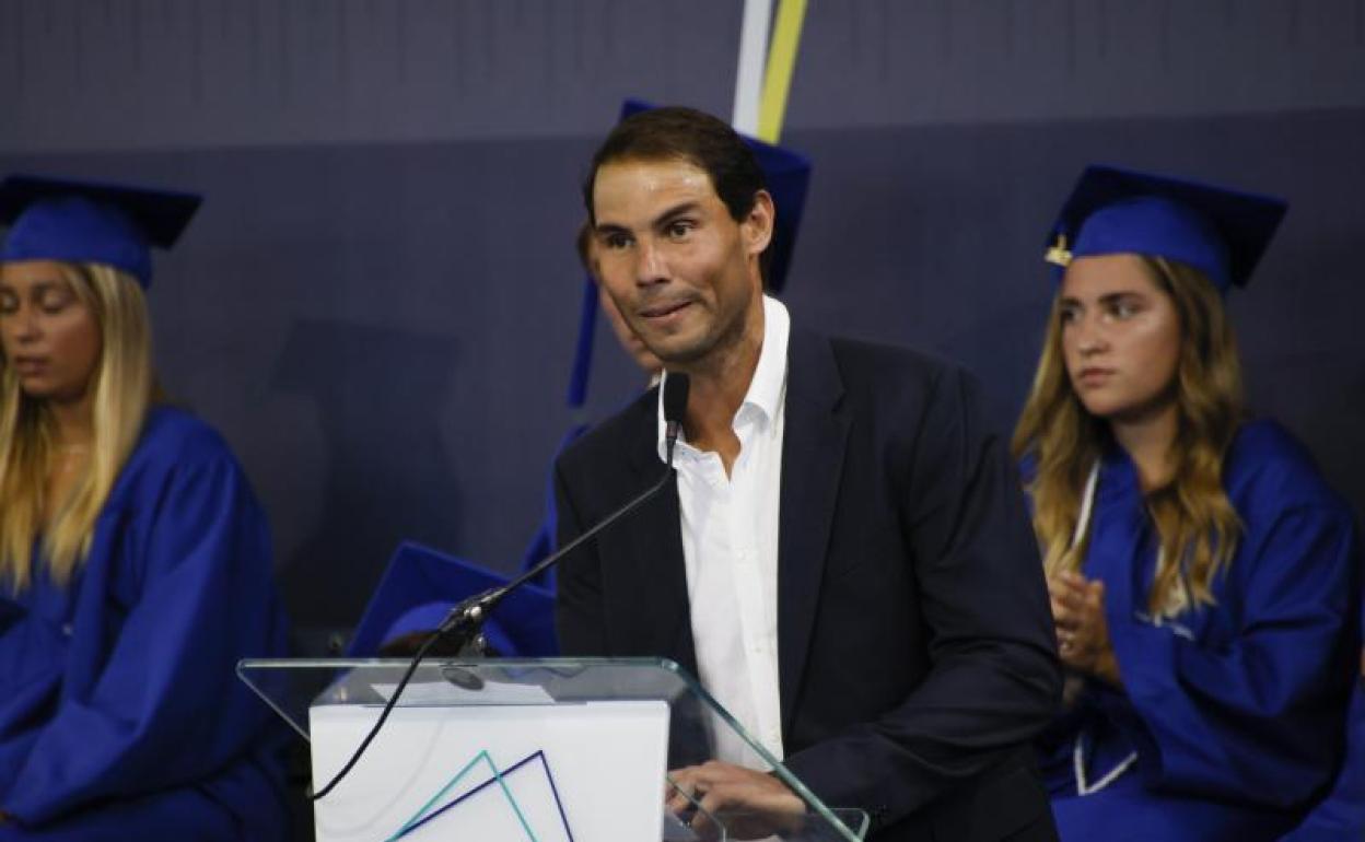 Rafa Nadal, tres días después de ganar su 14º Roland Garros, en su academia en Manacor. 