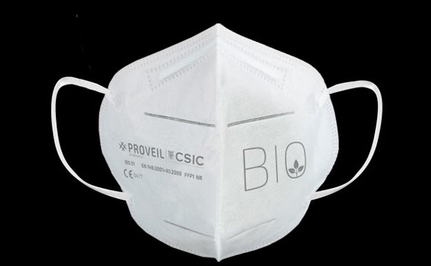 El tejido compostable desarrollado pro el CSIC para la mascarilla bio de Provil. 