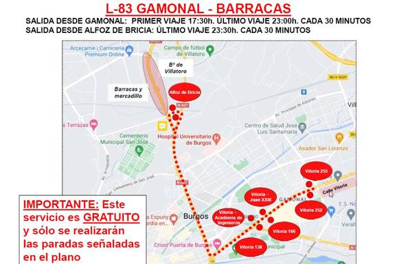 Servicio de autobuses gratuito propuesto para facilitar el acceso a las barracas