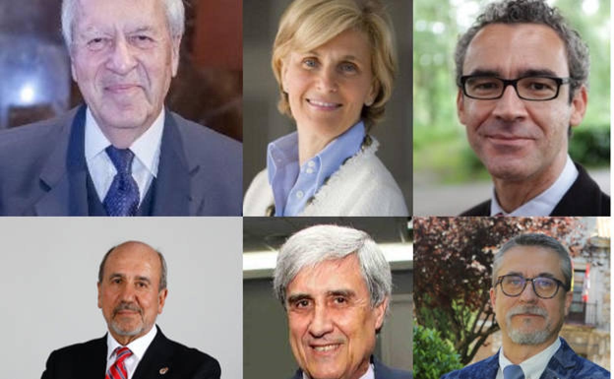 De izda a dcha, y de arriba a abajo, Fernando Baquero, María Neira, Bruno González Zorn, Mariano Esteban, Juan José Badiola y Alfredo Corell. 