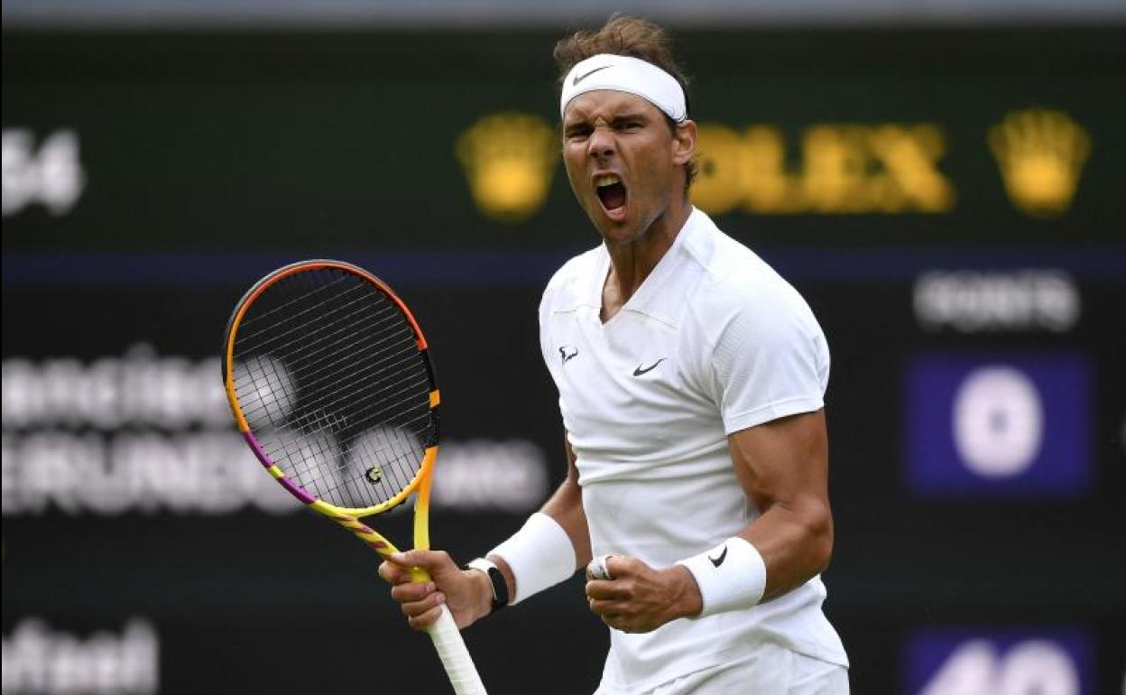 Rafa Nadal celebra su victoria. 