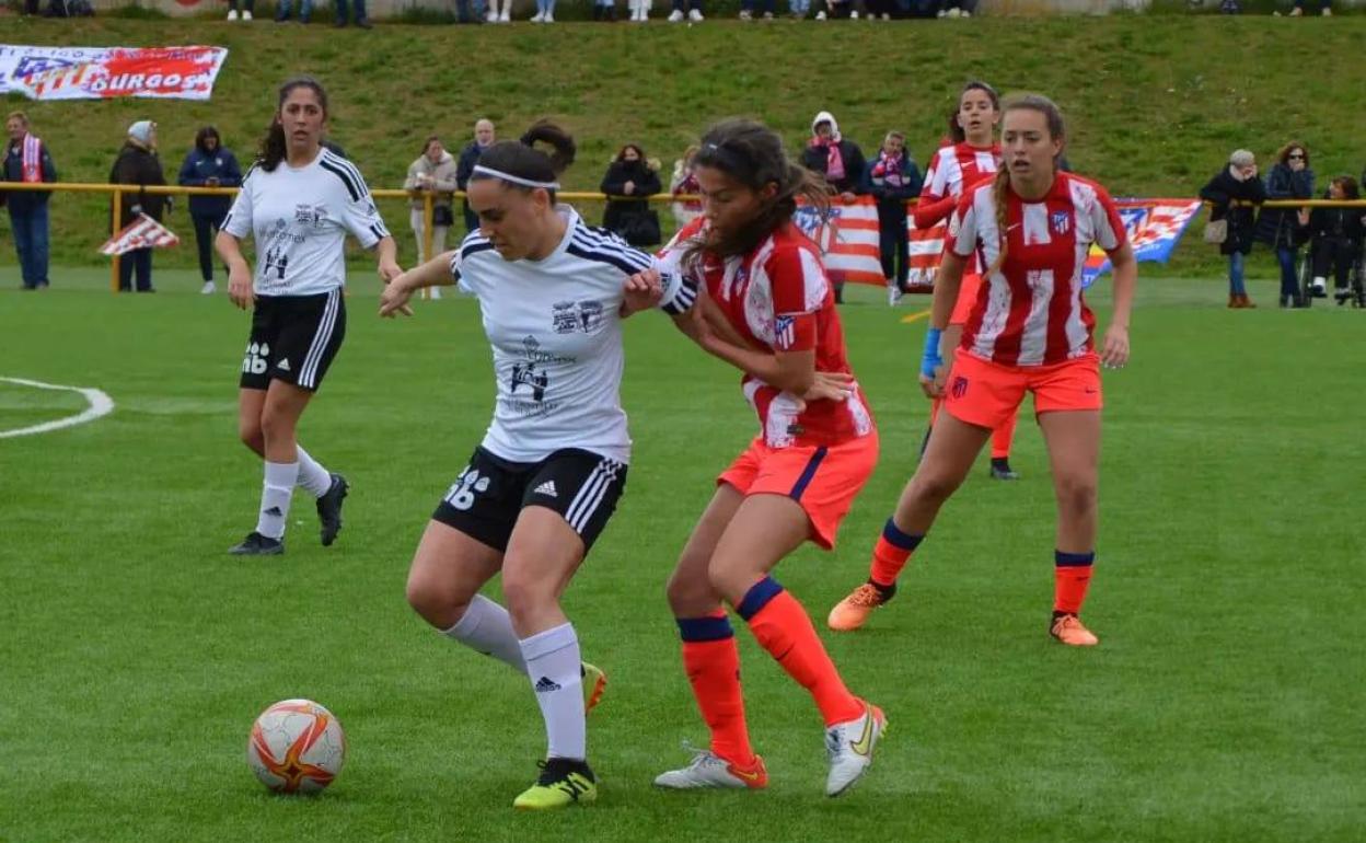 Partido entre el NSB Burgos, ahora Burgos CF Femenino, y el Atlético de Madrid C