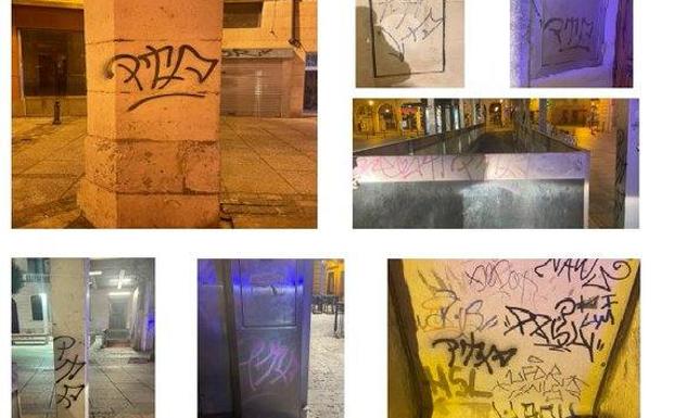 Identificado el autor de una treintena de pintadas en Burgos