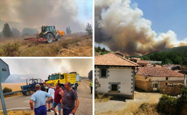 Se elevan a cinco los pueblos evacuados por el incendio de Quintanilla del Coco