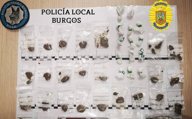 Cocaína, hachís, marihuana y una navaja incautados en un bar de Burgos