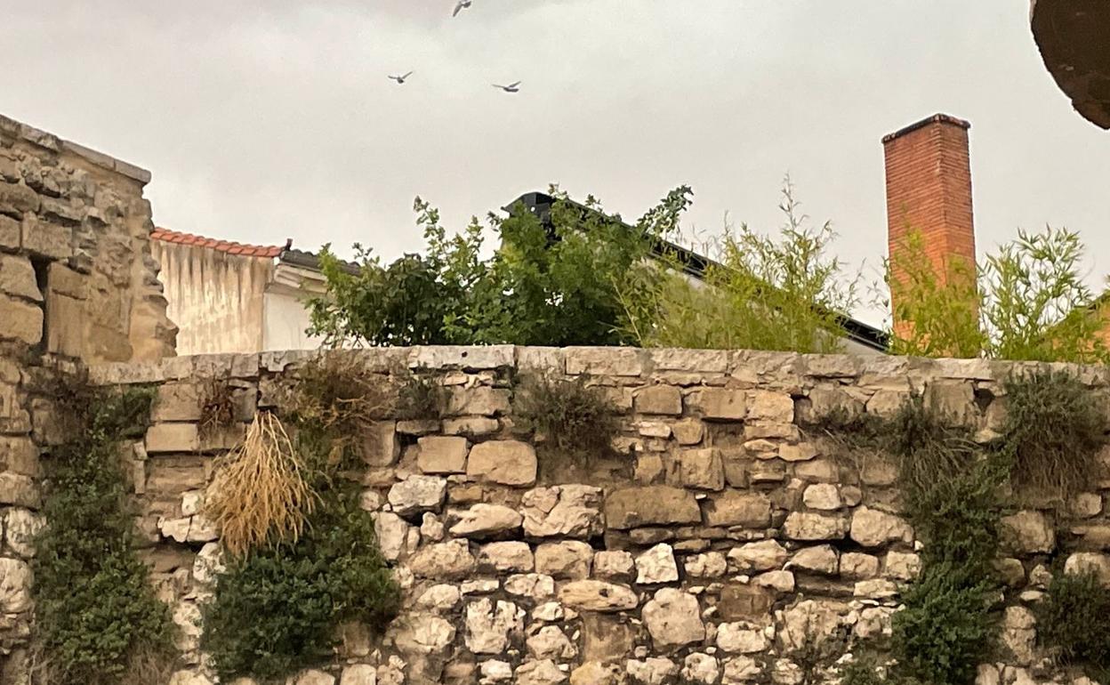 El toldo ha aparecido en la muralla este agosto.