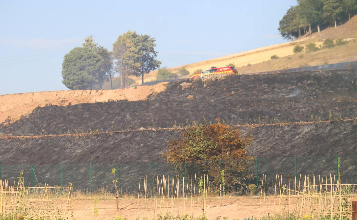 Imagen del incendio en el Cerro de San Miguel.