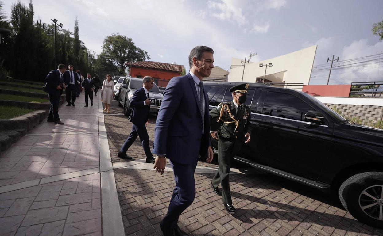 Pedro Sánchez, durante su visita oficial a Honduras el pasado viernes. 