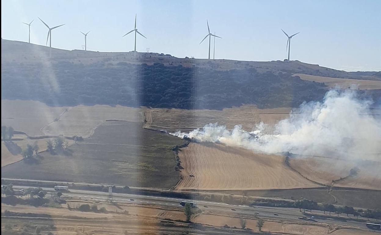 Imagen aérea del incendio de Santa Olalla de Bureba.