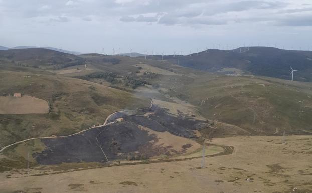 Imagen del fuego tras la extinción.