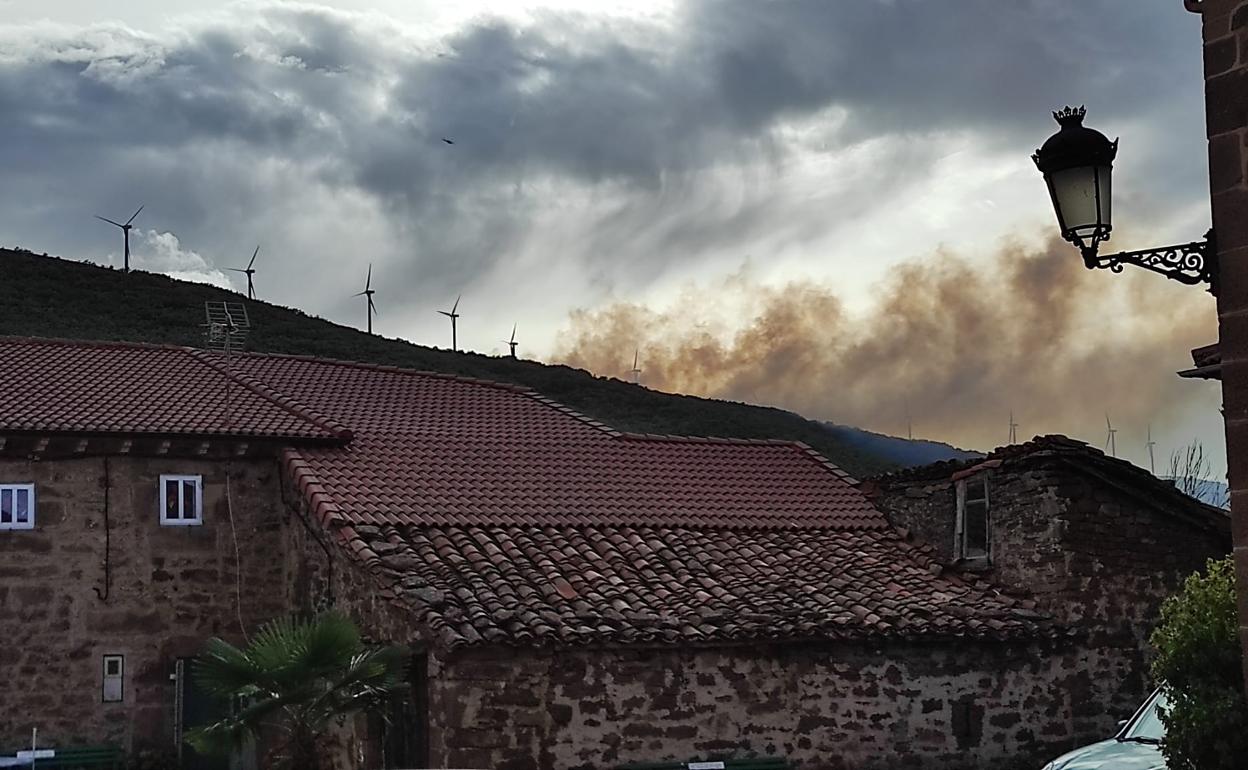 Incendio en la localidad de Mazueco. 