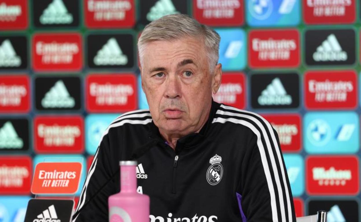 Carlo Ancelotti, en la Ciudad Deportiva de Valdebebas. 