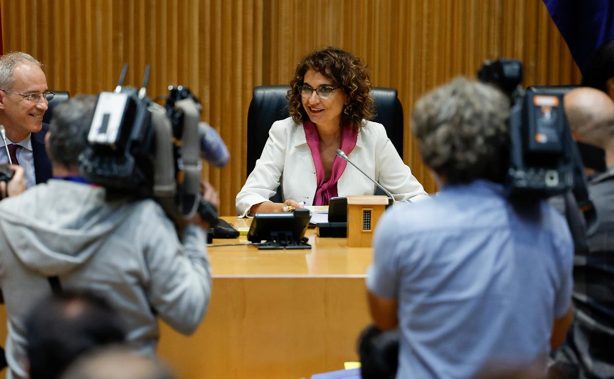 La ministra de Hacienda, María Jesús Montero, en la presentación de los presupuestos