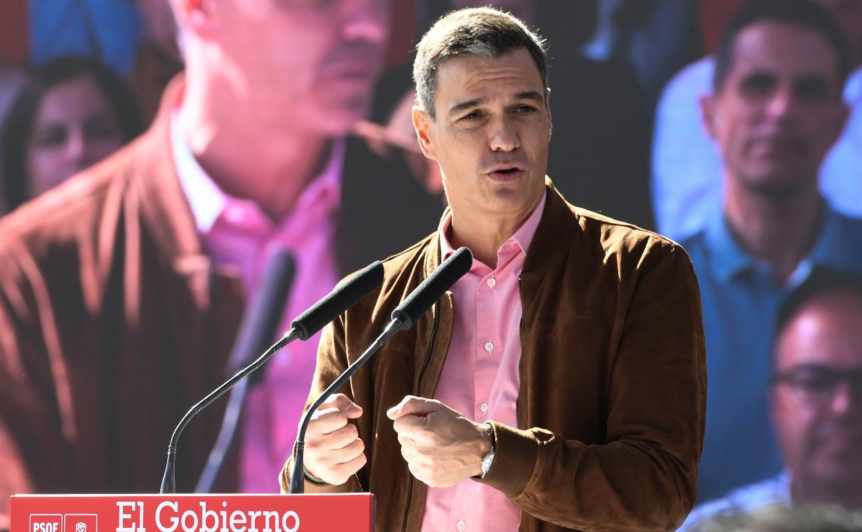 Sánchez este sábado durante un acto del PSOE en Getafe. 